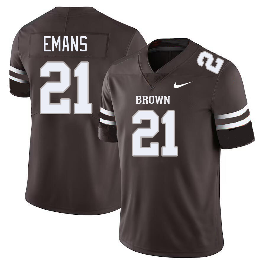 Men-Youth #21 Tyler Emans Brown Bears College Football Jerseys Stitched Sale-Brown